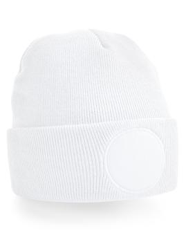 Patch-Beanie mit rundem Patch - verschiedene Farben - Gr. Onesize